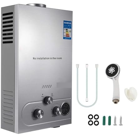 LPG 6L/8L/10L/12L/16L/18L Water Heater 36KW Instant Liquefied Petroleum Gas Water Heater Stainless Steel Boiler Kit Portable Widely Applied(6L)