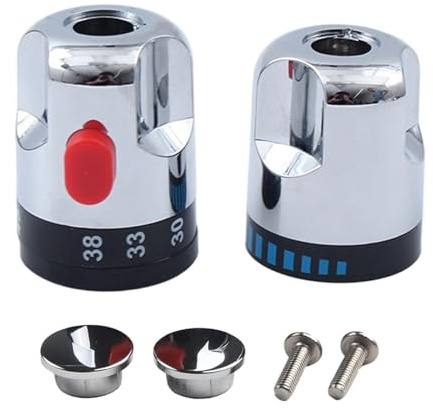 GIONAR Thermostatic Shower Valve Control Knob, Shower Mixer Taps, Pair of Temperature Control Handles for Mixer Taps