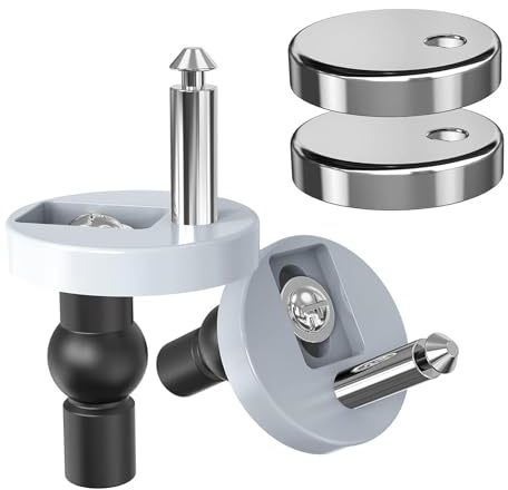 2 Stück WC Sitz Befestigungsset, Toilettensitz Befestigung, WC Scharniere Absenkautomatik, Universal Schrauben für Toilettensitz, Toilettendeckel Halterung