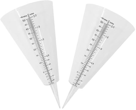 DOITOOL 2 pièces Pluviomètre de Jardin avec Échelle Lisible Tasse de Mesure des Précipitations pour Arrosage et Gestion de Eau et Transparent