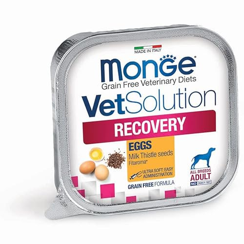 MONGE Cane VetSolution Recovery Canine | alimento dietetico completo per cani adulti, per la ripresa nutrizionale e la convalescenza, con Nucleotidi, Made in Italy, 12 scatolette da 150 grammi.