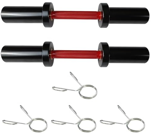 Kurzhantelstangen 2er Set 40 cm, Für 50 mm Hantelscheiben, Massive Stahl Hantelstangen Mit Drehhülsen & Rändelgriff, Belastbar, Krafttraining Zubehör Für Home Gym