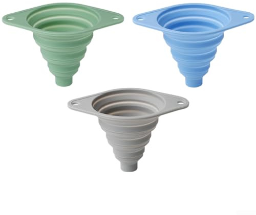 Juego de embudo plegable, utensilio de cocina que ahorra espacio con boca ancha para llenado de botellas a prueba de derrames, herramienta de vertido de líquido de silicona resistente al calor, para