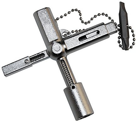 DEWEPRO Absina XKEY Universalschlüssel für Heizung, Sanitär, Belüftungs und Klimatechnik, Schließsysteme - inkl. 1 St Single Scrubs - Universalschaltschrankschlüssel 4260368680016