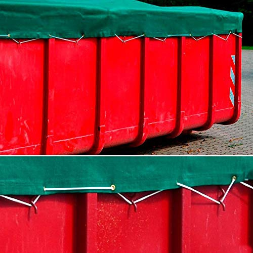 Containerplane Abdeckplane Gewebeplane Luftdurchlässig 3,50 x 5,00 m Grün zur Abdeckung von Container Wasserabweisend mit Gummiseil