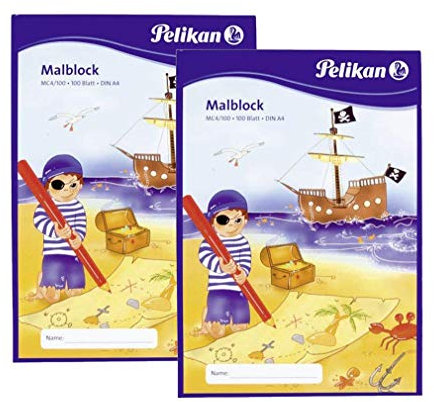 Pelikan Malblock DIN A4 / 100 Blatt (Chlorfrei, 70 g/m²) (2 Blöcke)