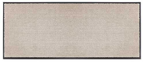 Rutschfeste Türmatte waschbar Innen - Beige 67 x 150 cm (Rechteckig) | Strapazierfähig Fußmatte Innenbereich Schmutzfangmatte pflegeleicht Sauberlaufmatte robust Fussmatte Eingangsbereich Haustür