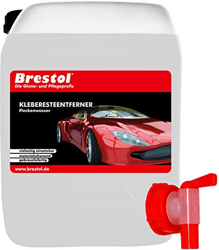 Brestol Kleberesteentferner 25 Liter inkl. Auslaufhahn 61 mm - Fleckenentferner Kleberlöser Etikettenlöser Tintenentferner Fleckenwasser Lackreiniger Lackpflege organisches Lösungsmittel