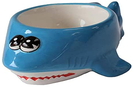 Crockery Critters Deluxebase Coquetier Requin de Coquetiers Mignons en céramique en Forme d'animaux pour Enfants et Adultes