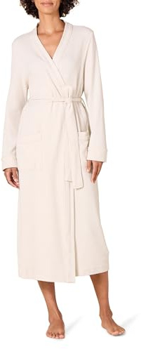 Amazon Essentials Bata Larga Ligera con Diseño Gofrado (Disponible en Tallas Grandes) Mujer, Beige, M