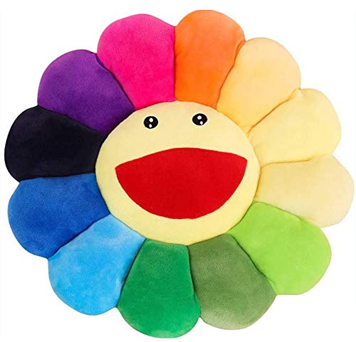TEFU Flower Plush Pillow, Sunflower Pillow Soft & Comfortable Sunflower Cushion Colorful Sun Flower Plush Toy Home Bedroom Shop Restaurant Decor (Colorful,16.5in/42cm)