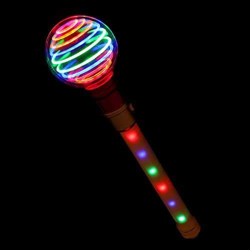 NUOBESTY Leuchtender Orbiter, drehender Zauberstab, Leuchtstäbe, Leuchtstäbe, Prinzessin, sensorisches Spielzeug, leuchtet im Dunkeln, Partyzubehör für Geburtstag, Hochzeit, Konzert, Jubeln, 1 Stück