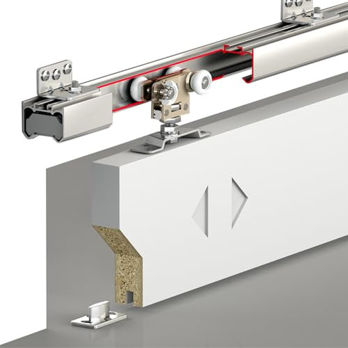 DecorAndDecor Sliding Door System with Ball Bearing Adjustable 80KG Capacity (1.5m Sliding Door Kit)