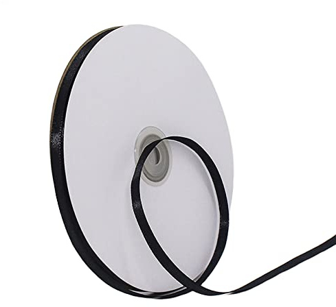 91m Satinband Geschenkband Schwarz 6mm Breit,Trauer Band Schwarz Luftballon Band Schleifenband Satin Dekoband Geschenkverpackung Deko Stoffband für Halloween Weihnachten Hochzeit Taufe Geburtstag