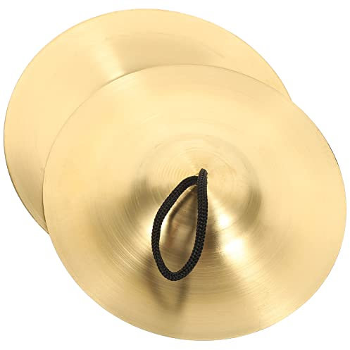 Vaguelly 1 Par Platillo De Cobre Platillo De Marcha Platillos De Niños Traje De Danza Del Vientre Damas Mini Platillos De Mano Navidad Borla Perder Paño Instrumento