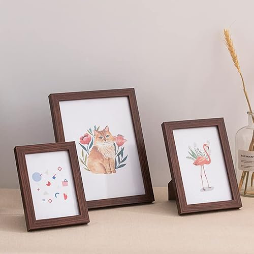 luckxuan Fotorahmen/Bilderrahmen 5/6/7/8/10 inchblack weiße hölzerne Fotorahmenanzeige Wandbehänge for Wohnzimmer Home Decoration Leerrahmen (Color : Bruin, Size : 15X21cm 8inch)