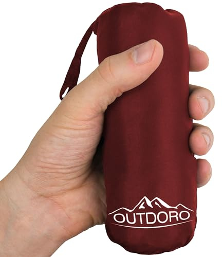 Outdoro Sac de couchage de refuge - Seulement 230 g en microfibre - Sac de couchage de voyage ultra léger - Petit, fin et compact - Inlett, feuille de voyage