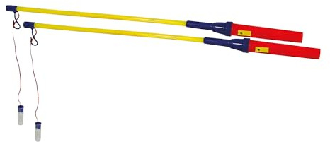 CREATIV DISCOUNT Laternenstab Elektrisch, 2 Stück, 50 cm rot/gelb/blau