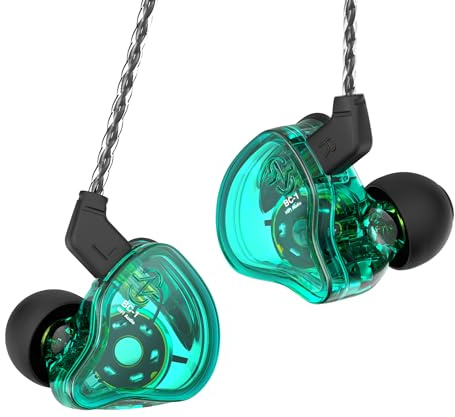 Yinyoo CCZ Melody 10mm Dual Magnetic Circuit Cuffie-In-Ear IEM auricolari, Hifi Deep Bass in ear monitor auricolari gaming con cavo staccabile 2pin per audiofilo/MP3/MP4(Verde, senza microfono)