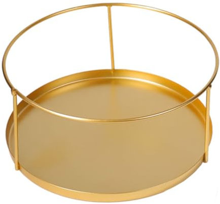 Amosfun Runder Goldener Aufbewahrungstablett Für Schmuck Und Kleinigkeiten Eleganter Desktop-organizer Stilvoller Kosmetik Und Deko- Für Wohnzimmer Badezimmer Schränke Und Mehr