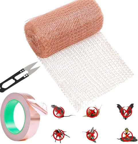 Donubiiu Cinta de cobre contra caracoles, valla de caracoles de 3/6/12 m, barrera para caracoles, protección para el jardín, babosas, protección flexible para animales de malla de cobre (3 m)