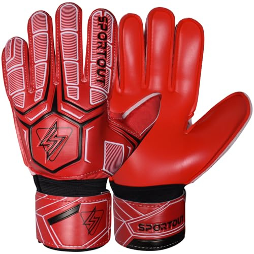 Sportout Torwarthandschuhe Kinder Fingersave Torwarthandschuhe Herren Fußballhandschuhe mit Fingerschutz für Erwachsene und Jugendliche