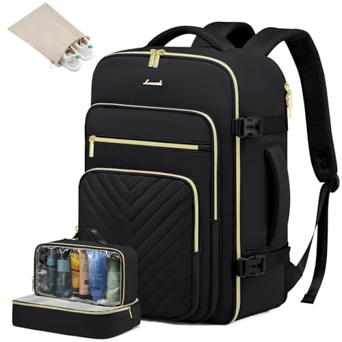 LOVEVOOK Handbagage ryggsäck flygplan, reseryggsäck kvinnor stor, vattentät laptopryggsäck kvinnor med laptopfack, resor ryggsäck weekender bag handbagage väska för resor arbete affärvandring,