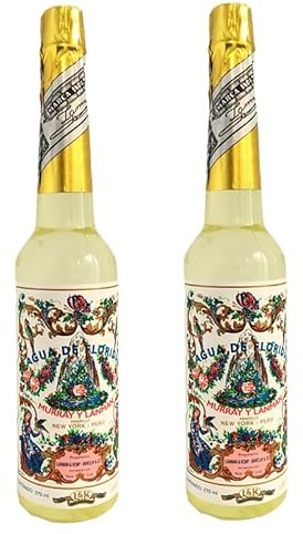 Pack 2 Botellas Agua Florida 270 ml 100% Colonia Original Perú Amarilla Murray & Lanman, Botella de plástico