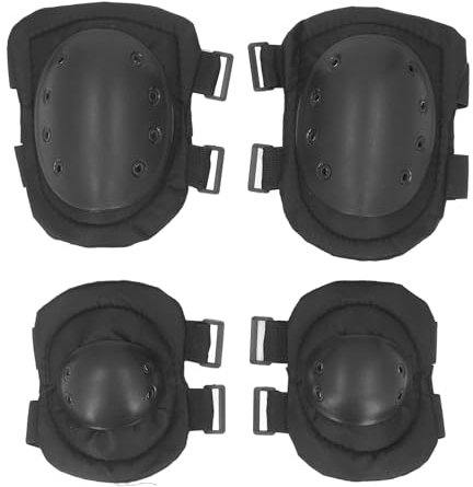 Juego de Almohadillas Protectoras Tácticas para Rodilla y Codo, Remaches de Espuma de Alta Densidad para Trabajos de Construcción y Jardinería