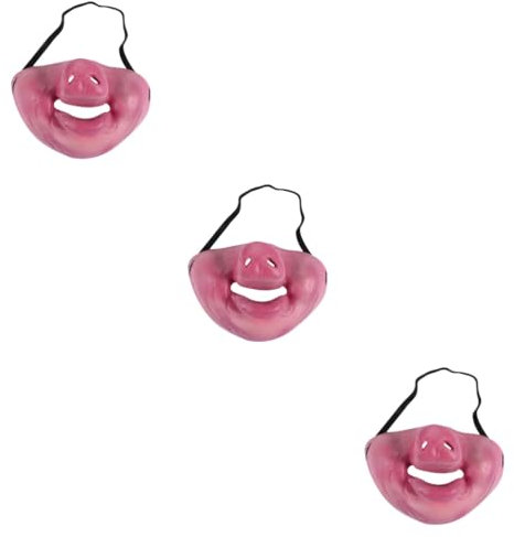 TOYANDONA 3pièces Masque Scary Half Pig Face Pour Halloween Costume Prank Accessoires De Fête Carnaval Et Cosplay