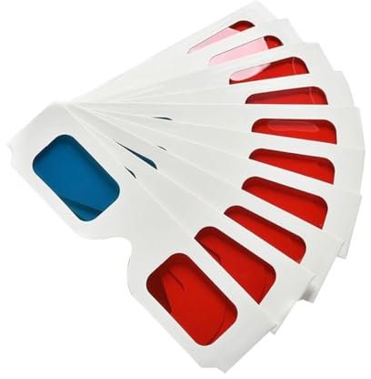 Angoily 50pcs Paper Glasses Red Blue Stereoscopic Eyewear for Cinema Movie Theater Movie Glasses Paper