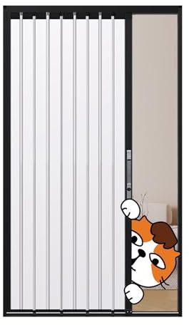 Puerta Plegable Corredera Puertas Acordeón 228CM Puerta Corredera Plegable Interior Puertas De Armario Bifold, Aseo/Loft/Pasillo Puertas Temporales Con Cerradura, Aluminio, Alternativas(D,74in x 90i