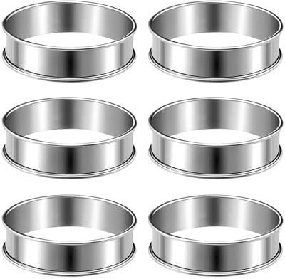 Anelli da dessert in acciaio inox, 6 pezzi, anelli da cucina per uova e fritture, accessori per muffin, torte