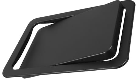 Garneck Couvercle de Poubelle Encastré Clapet Automatique 27 Cm Acier Inoxydable 430 Noir Remplacement la Cuisine Salle de Bain Usage Domestique