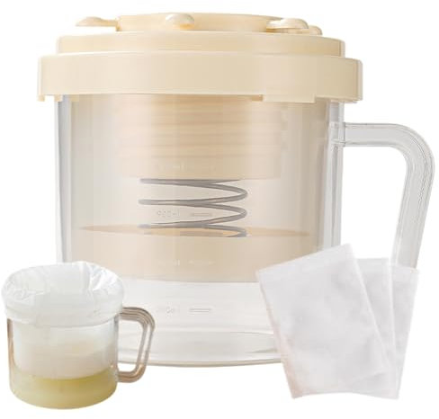 Hogvinnatil Macchina per yogurt, produttore di yogurt | Controllo dello yogurt con coperchio - Kit fatto in casa con maglia fine per formaggio domestico