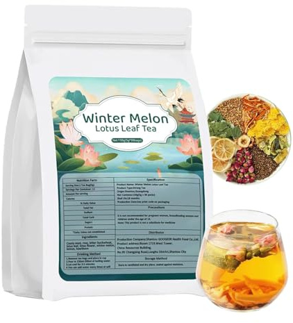 Winter Melon Lotus Leaf Tea,Chrysanthemum Wax Gourd Lotus Leaf Herbal Teabag,Oil Cleansing Tea,9 Ingredients Herbal Bags for Liver & Kidney