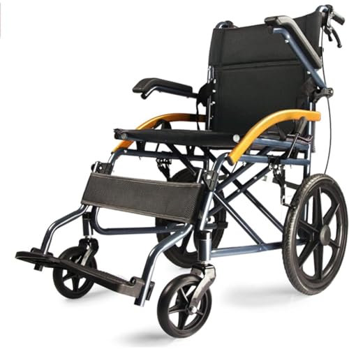 YCNLYSSR Carrozzina Pieghevole per la casa, Carrozzina Ultraleggera, carrozzine Pieghevoli Leggere da Trasporto, Carrozzina da Viaggio, Carrozzina Attiva, carrozzine autospinte per Anziani disabili