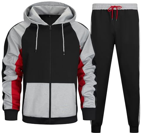 LL Track Suits Mens Sweatsuits for Men Jogging Suits 2 Piece Set Hoodie Outfits Black Gray Red L