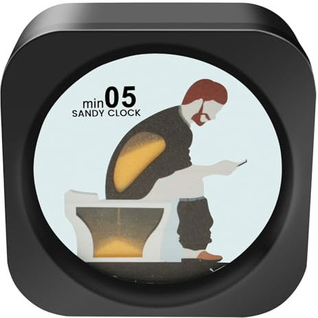 Class per Class per Servizi Igienici Divertenti, Timer di Sabbia di 5 Minuti, Timer di Clessidra per Bagno da Toilette Creativo, Orologio di Sabbia con Stampe Divertenti Black