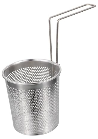 Hemobllo Setaccio Per Pasta in Acciaio 304 Manico Antiscottatura, Cestino Scolapasta Portatile Per Noodles e Verdure, Utensile Cucina Domestica Per Filtrare e Scolare Alimenti