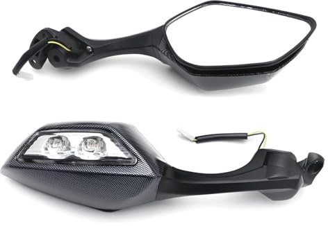 XYJTC Motorradspiegel, for Kawa&saki for Ninja ZX10R ZX-10R 2016-2020 Motorrad Klappspiegel Blinker Rückspiegel Moto Lenkerspiegel(MT252-035-BK)(MT252-035-CN)