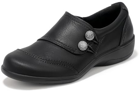 IDIFU Women's Loafers Slip On Classic Black Penny Loafers for Women Comfortable Dress Shoes for Women Lightweight Flats Casual Work Walking Business Driving Loafer Shoes(Black Pu, 8)