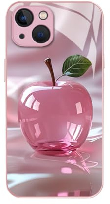 Custodia per cellulare in vetro verniciato metallizzato per iPhone 15/16promax/13 (rosa, per iphone12 Mini)