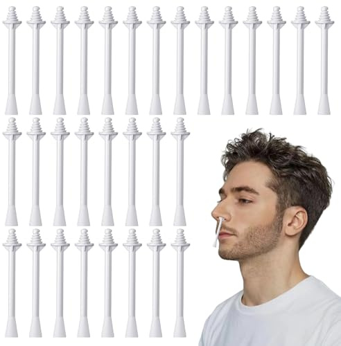 LIQWEI Lot de 60 bâtonnets de cire nasale - Bâtonnets de cire nasale - Bâtonnets applicateurs de cire nasale - Bâtonnets applicateurs de cire - En plastique - Pour hommes et femmes