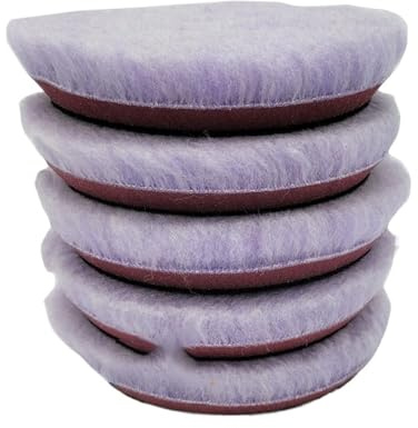 Compatible avec Sharkfox, lot de 5 tampons polissage en laine d'agneau 5/6 pouces, densité , polisseuse voiture, cirage(5inch (125mm))