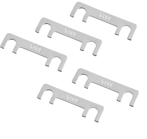 Eawfgtuw For 5PCS Flat Plate Type Car Fuse 32V Fork Bolt Battery Fuse with Bracket for Automotive Electronics, 30A-100A Current Rating, Silver Color(100A)