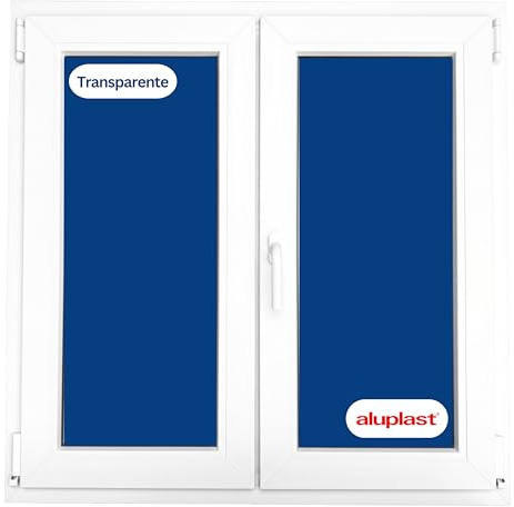 Winwindo - Ventana PVC Reforzada | 1000x1200 | 2 Hojas Oscilobatiente | Cristal Climalit Transparente | Perfil Aluplast | Blanca | No amarillea, Ruido <45db, Aislamiento Térmico | Entrega 24/48h