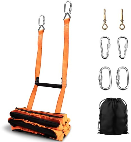 Echelle de Cordes 3M, Échelle de Secours Résistante au Feu avec 4 Mousquetons Échelle Pliante Portable Convient aux Maisons, Fenêtres, Balcons, Balustrades et Cabanes dans Les Arbres