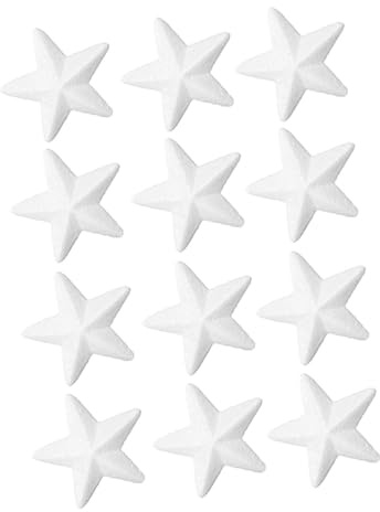 FRCOLOR 12pezzi Decorazione Stella Fai da Te per Albero di Natale Incompiuta Stellina di Natale per Appendere Forniture Artigianali per Ragazza e Adulti