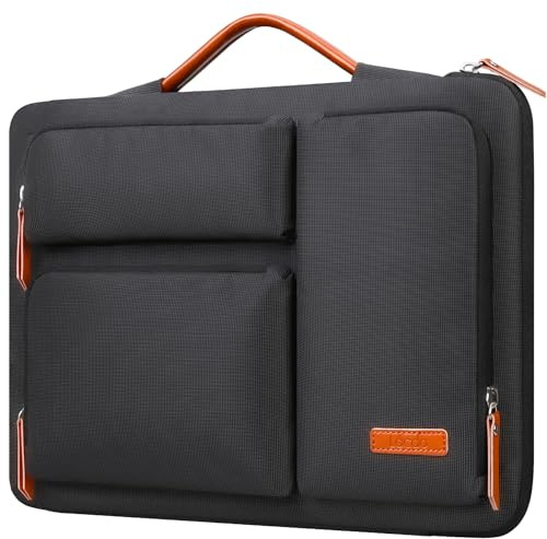Lacdo 360° Protective 15.6 Inch Laptop Sleeve Case for Acer HP Lenovo Dell ASUS Laptop, Acer Aspire 15, HP Pavilion 15, Dell 15, Lenovo IdeaPad 15, ASUS ZenBook Computer Bag,Black